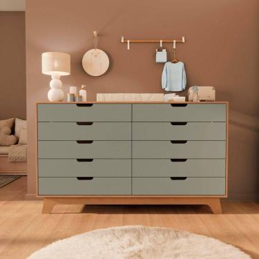 Imagem de Cômoda para Quarto Infantil 10 Gavetas 100% Mdf Alice Verti/ Castanho