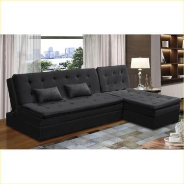 Imagem de Sofá Cama King 5 Lugares 2,70m Agnes Suede Preto Rover & Beato