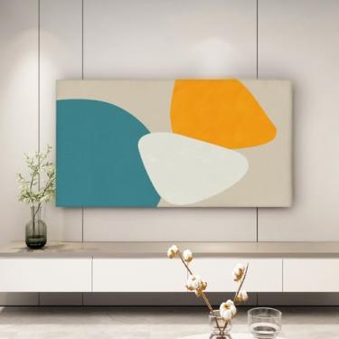 Imagem de Capa de TV moderna extensível capa de tela de TV com impressão simples protetor de tela de TV montado na parede para monitor de mesa capa elástica universal protetora interna decorativa-cáqui-3||76-85