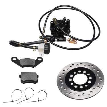 Imagem de HIMARKLIF Sistema de pinça de freio a disco traseiro hidráulico pastilhas de rotor de disco compatíveis com Dirt Bike Quad Wheel ATV Go-kart 150cc 200cc 250cc Dune Buggy