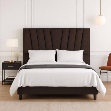 Imagem de Cabeceira Cama Box Solteiro 90 cm Noah em Linho Com Frame