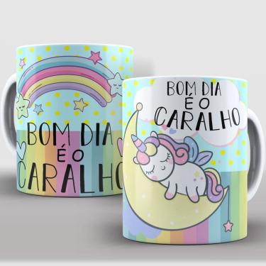 Imagem de Caneca Divertida de Porcelana – Estampa Unicórnio Indelicado