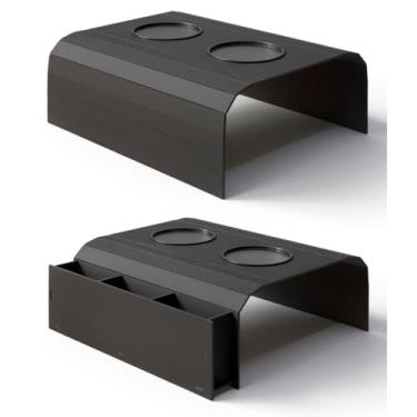 Imagem de Kit 2 Esteiras Suporte Porta Copos Braço Sofá Apoio Cerveja Controle(SIMPLES + CONTROLE PRETO)