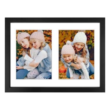 Imagem de Golden State Art, Moldura de colagem de 15 x 20 cm - madeira maciça com vidro temperado - porta-retratos 25 x 35 cm - Tela (2) fotos de 15 x 20 cm ou um pôster de 25 x 35 cm - decoração de parede com