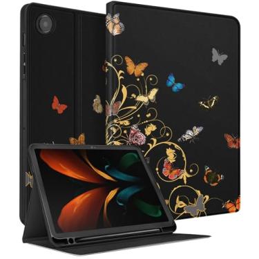 Imagem de Uppuppy Capa para Samsung Galaxy Tab A8 de 10,5 polegadas crianças lindas meninas borboleta fólio feminino kawaii adolescentes bonita estética exclusiva capa de tablet para Samsung A8 Tab capas SM-X200/X205/X207