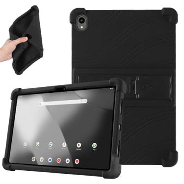 Imagem de Hoibon Capa de silicone macio à prova de choque para tablet Onn de 11 polegadas Pro 2024 modelo 100146660 - adequado para crianças com suporte para Walmart (preto)