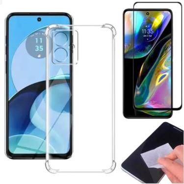 Imagem de [GL CASES] Capa Moto G14 Capinha Moto G14 Case Slim Clear Anti Impacto Reforçada Silicone Transparente Flexível Anti Choque + Pelicula De Vidro 3D Cobertura Total