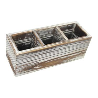 Imagem de Baoblaze Organizador de mesa, porta-canetas de madeira, organização de escritório, armazenamento de mesa, suporte de controle remoto de madeira para escritório, Marrom