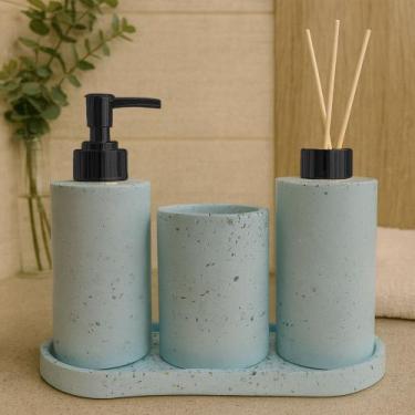 Imagem de Kit Lavabo Escritório Luxo com Bandeja Saboneteira e Aromatizador Conj