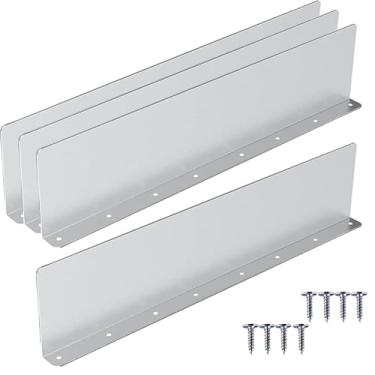 Imagem de MOUYAT 4 peças de proteção contra respingos de calha de telhado com 32 parafusos - desviador de calha para telhados residenciais (design reto)