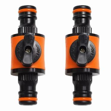 Imagem de 2 peças de conectores de válvula de desligamento de torneira antivazamento mangueira de jardim parada de mangueira de água acessórios adaptadores para sistema de irrigação sprays de jardim aspersores