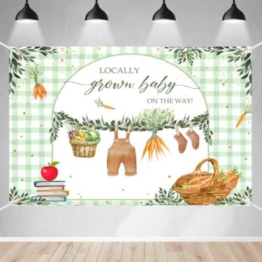 Imagem de AEMUYA Faixa verde para chá de bebê, 188 x 109 cm, roupa de fundo para chá de bebê, bolinhas douradas, meninas, meninos, suprimentos para decoração