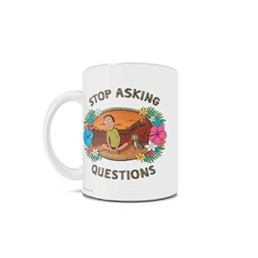 Imagem de Trend Setters Rick and Morty – Stop Asking Questions – Jerry and Talking Cat – Caneca de café ou chá de cerâmica de 325 ml – Mercadoria oficialmente licenciada – Perfeita para presentear ou colecionar