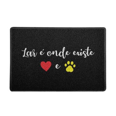 Imagem de Capacho 60x40cm - Lar é Onde Existe Amor e Pet (Preto)