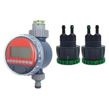 Imagem de BYYINGSUS Válvula esférica temporizador de irrigação A-utomatic LCD regador eletrônico de tanque de água irrigador para casa jardim estufa (válvula de esfera temporizador-b)