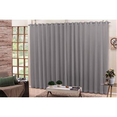Imagem de Cortina Para Sala Quarto Voal Liso Cinza 4,00X2,80