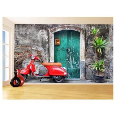 Imagem de Papel De Parede 3D Cidade Européia Retrô Vespa 3,5M Ncd366