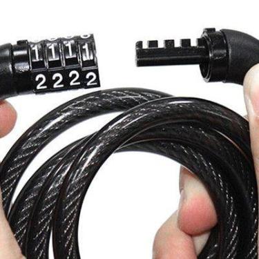 Imagem de Corrente Cadeado Segurança Bicicleta C/ Senha Segredo 8mm x 1000mm Bik