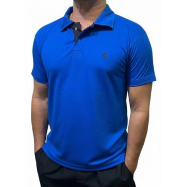 Imagem de camisa polo masculina algodão marca toqref, Azul royal, GG