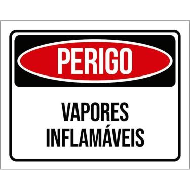 Imagem de Placa Perigo Vapores Inflamáveis 36X46
