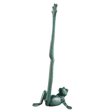 Imagem de Baoblaze Suporte de papel toalha de, suporte de papel vertical de metal, organizador rústico estável em formato de sapo para banheiro e toalete, Design Antigo Verde