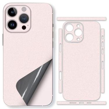 Imagem de SUKIDIOVQ Para iPhone 16 Promax Skin Wrap Usando Material 3M Acabamento Metálico Precisão Cor-Matching Telefone Adesivo Filme Vinil Decalque Protetor de Vidro para Parte Traseira (Rosa)