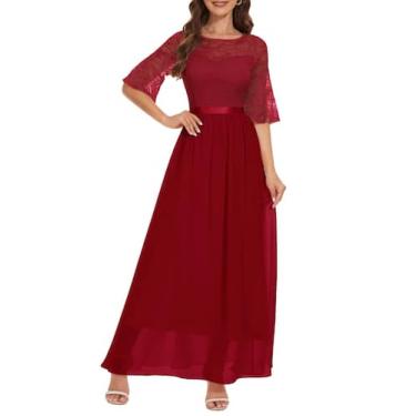 Imagem de Vestido de dama de honra Wedtrend WT0314 para mulheres - vermelho escu
