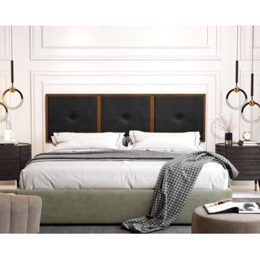Imagem de Painel Cabeceira Cama King 1,95 Madeira Monalisa cor Preto - MJM Casa 