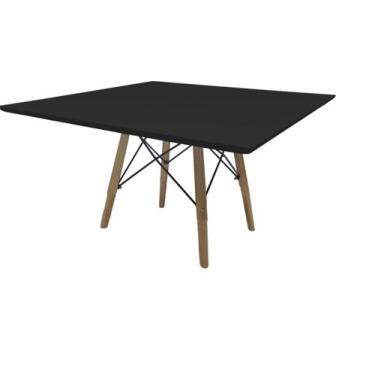 Imagem de Mesa Quadrada infantil 80cm Preto Eiffel Charles Eames - jthome