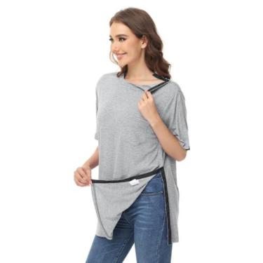 Imagem de Camisetas pós-cirurgia do ombro HIBOCT para homens, cinza