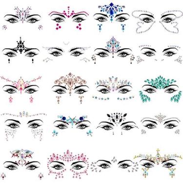 Imagem de Adesivos de cristal Face Jewels SIQUK Mermaid Strass x20