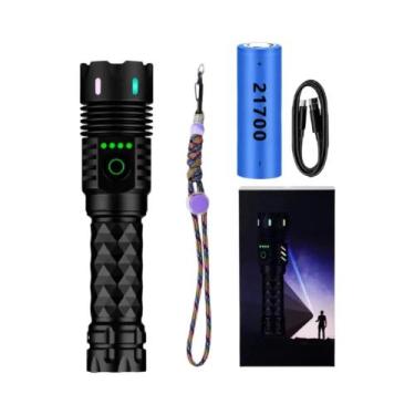 Imagem de Lanterna Tática LED De Alta Potência XHP70 Recarregável Por USB À Prov