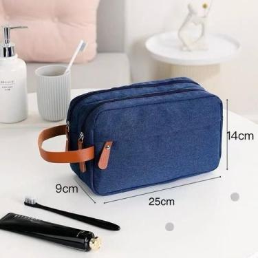 Imagem de Necessaire Masculina Grande Organizador Multiuso - NoBrand, Azul