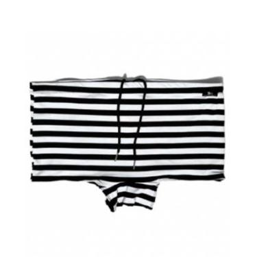 Imagem de SUNGA MASCULINA ADULTO TRADICIONAL LISTRA PRETO E BRANCO-Masculino