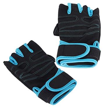 Imagem de aqxreight Luvas de Treino de Meio Dedo Com Aderência Antiderrapante e Suporte de Pulso para Treinamento de Ginástica e Fitness (M)