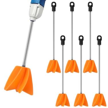 Imagem de Loosh 6 peças de agitador de tinta de 28 cm para broca, acessório de misturador de tinta, misturador epóxi de hélice para resina de concreto, remo agitador de silicone, compatível com a maioria das