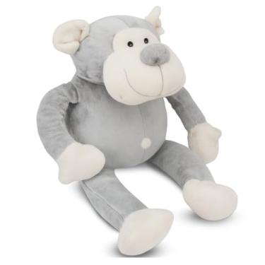 Imagem de Gorila Macaco de Pelúcia Gigante Cinza para Decoração Safari Quarto e Festas 80cm