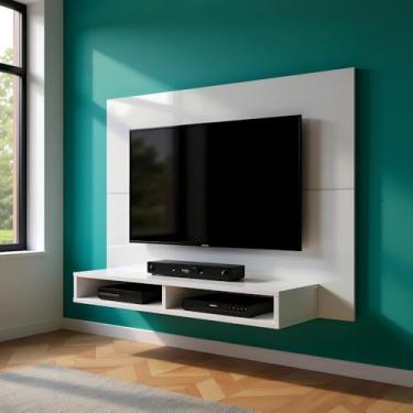 Imagem de Painel Suspenso Para Parede Tv 43 Polegadas 1,20m Com Nicho - Branco