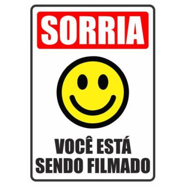 Imagem de Placa Sorria Você está sendo filmado 18x25 cm - V3 Shop