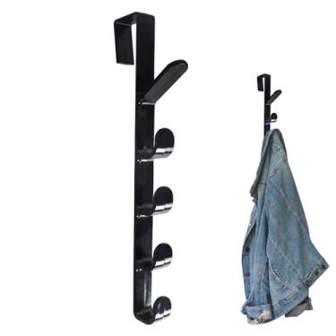 Imagem de Cabide vertical preto com 5 ganchos para roupas, bolsas, cachecóis