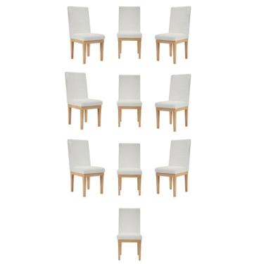 Imagem de Kit 10 Cadeiras Estofadas Reforçadas Tecido Linho - Balaqui Cor:linho Bege
