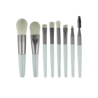 Imagem de Conjunto de 8 pincéis de maquiagem para viagem, mini pincéis de maquiagem para rosto, base, blush, sombra para os olhos