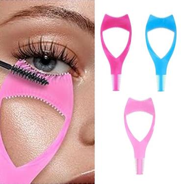 Imagem de Ferramenta multifuncional para cílios, protetor de rímel com pente e estêncil de delineador, ajudante de maquiagem antimanchas para maquiagem perfeita para os olhos
