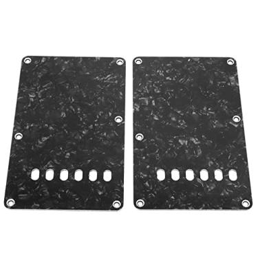 Imagem de RiToEasysports Placas de Cobertura de Guitarra Elétrica Com 6 Furos, Substituição de Placa Traseira de Guitarra Protetora, 2 Peças para Guitarristas, Plástico Pvc (Preto)