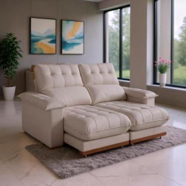Imagem de Sofá 2 Lugares 2,00m Retrátil e Reclinável Milano Bom Pastor, Bege Vel
