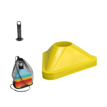 Imagem de RNXRZANK Conjunto de 10 Cones Triangulares para Treinamento de Futebol, Agilidade E Outros Exercícios, Amarelo