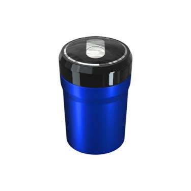 Imagem de MTRPS Cinzeiro de carro com tampa, suporte de copo removível sem fumaça com luz azul LED, cinzeiro portátil à prova de cheiro, lixeira fácil de limpar para carro, escritório em casa (azul)