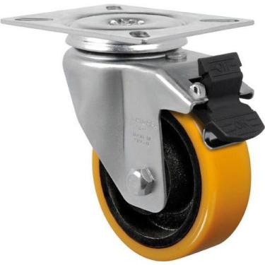 Imagem de Rodízio Giratório 4"X1.1/2" Ferro+Pu Freio R.Esfera GL414PEG - SCHIOPP