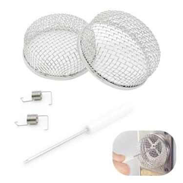 Imagem de Shakas Tela de ventilação de forno RV com 2 peças, capa de malha de barreira de proteção contra insetos de aço inoxidável, acessório de conversão multiuso para trailer suburbano Do-therm (prata)