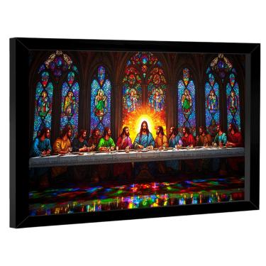 Imagem de Quadro Decorativo Santa Ceia Estilo Vitral